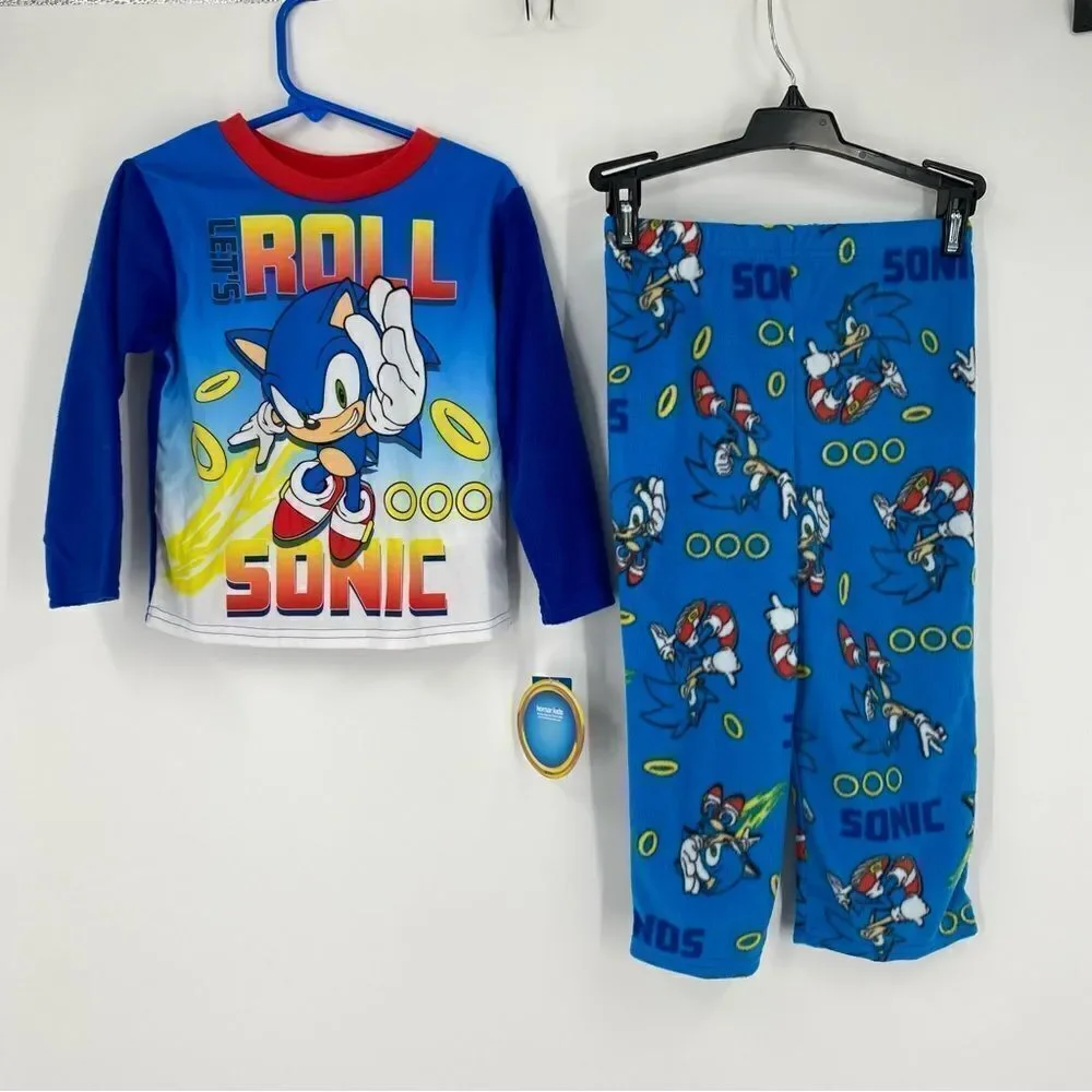 Sonic Boys’ Long Sleeve Pajama Set size 4 New with tags